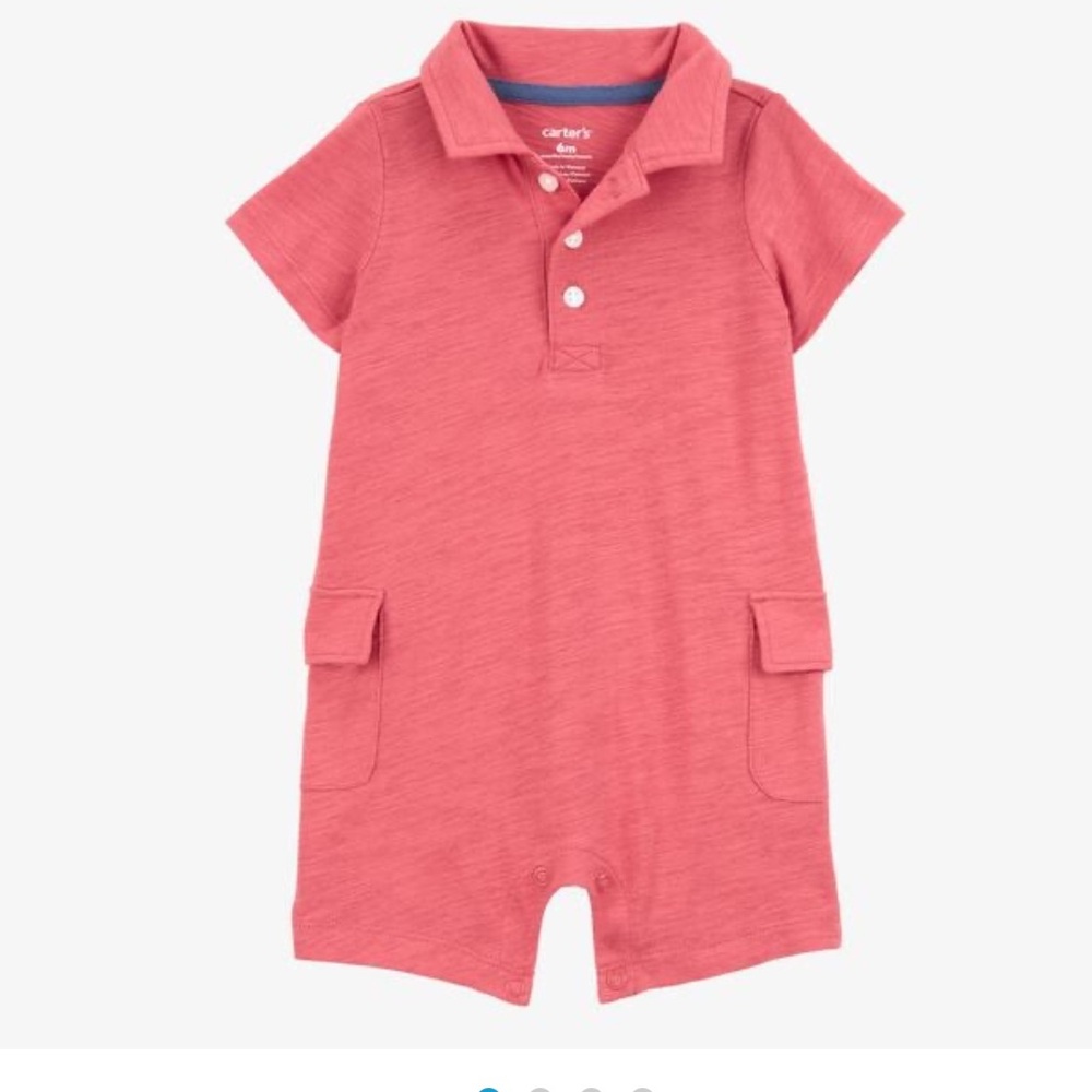 Carter's Red Polo Romper 3months NWT